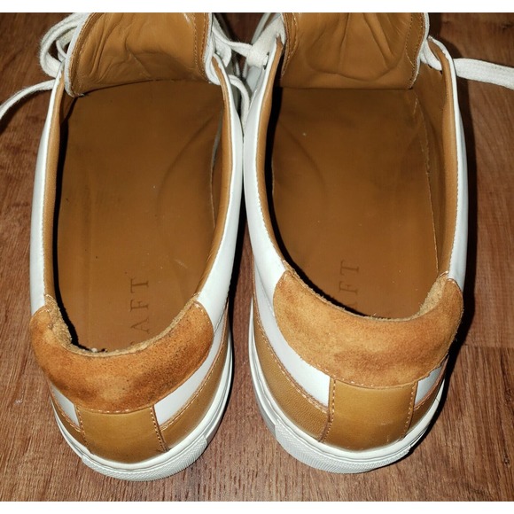 Taft White Carmel Leather Sneakers Mens US Size 9 (EU 42) Made In Spain main image 4
